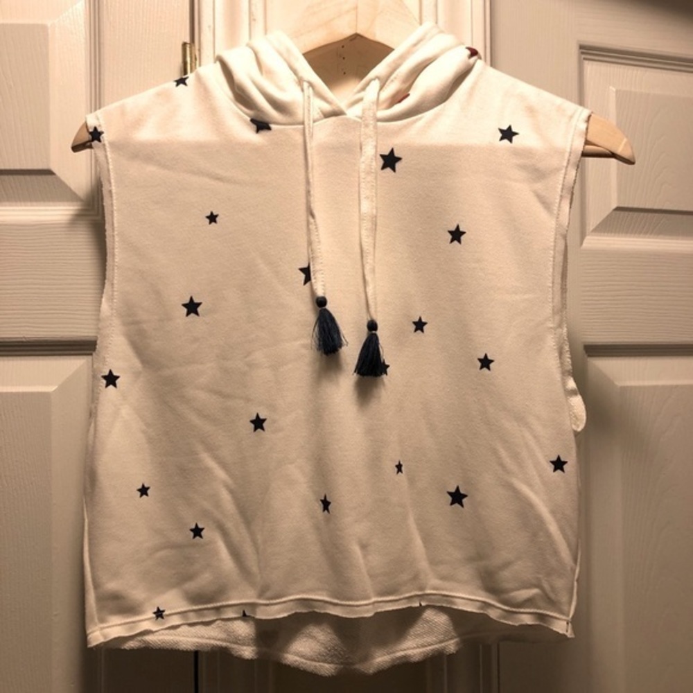 NEW Global Love Cropped Sleeveless Sweatshirt